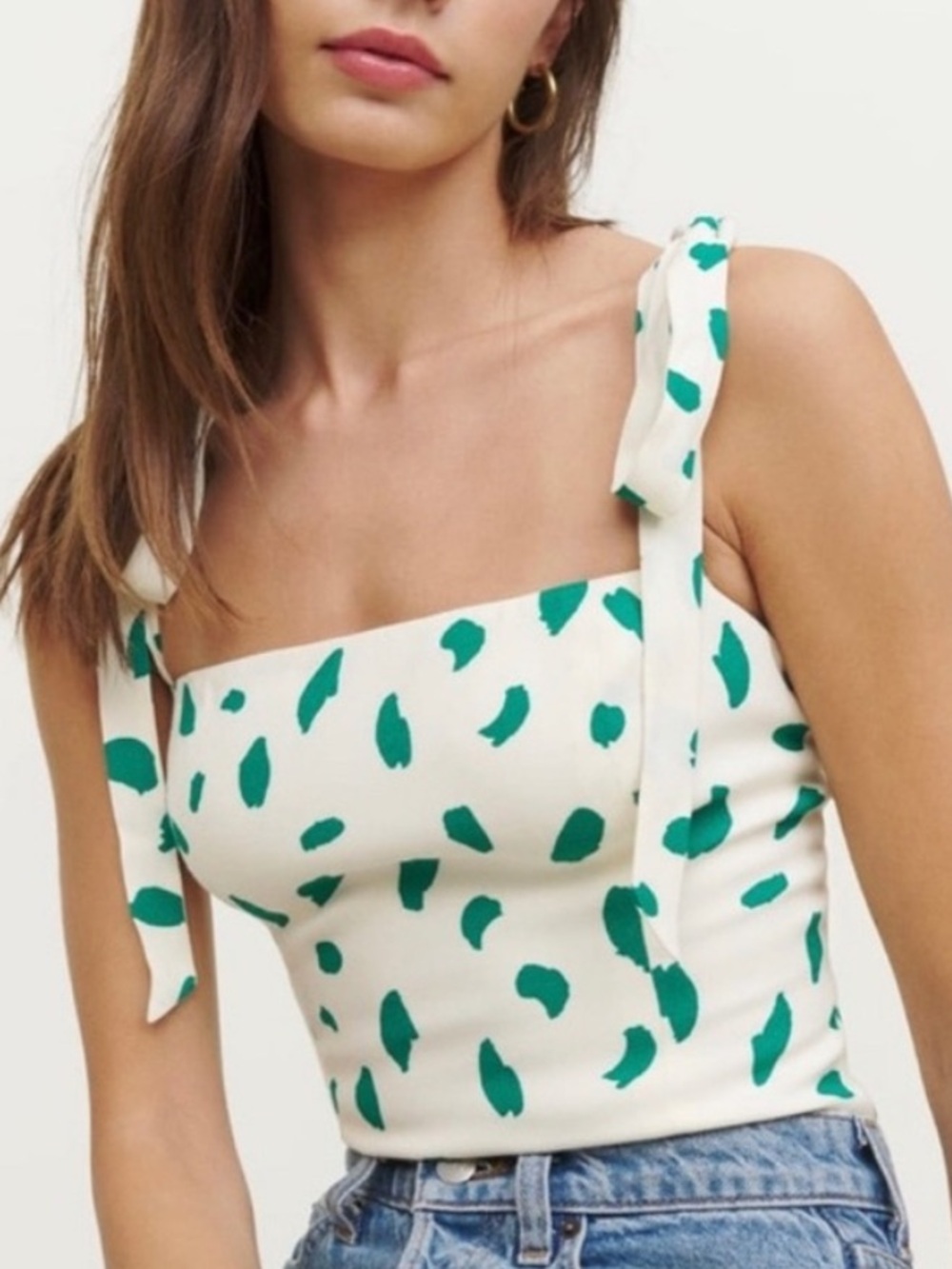 Reformation Ellora Top in ‘Paint’ | Tie Strap Tank Top Blouse